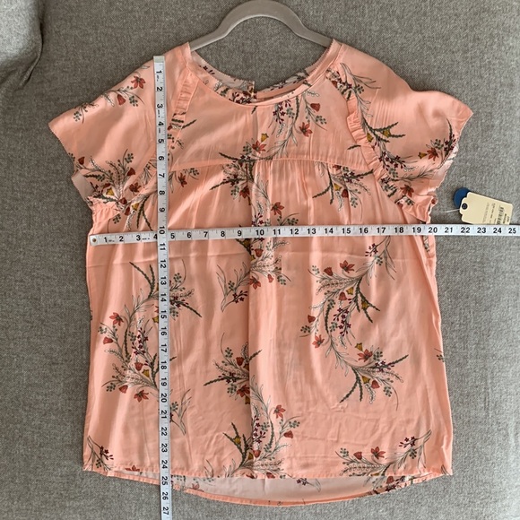 Peach Floral Print Blouse M NEW! - Picture 10 of 10